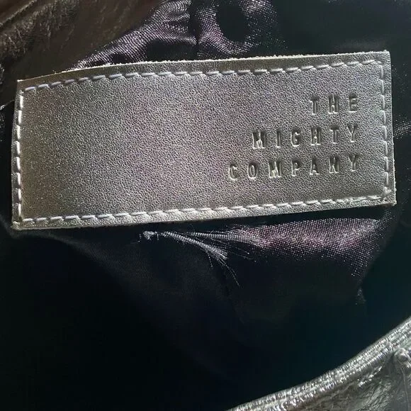 The Mighty Company The Queensway Lamb Leather Silver Pants Straight Leg Size 12 - Picture 12 of 13